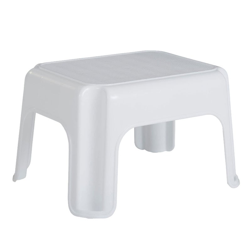 Rubbermaid Step Stool 95Inch High White Plastic Small Single Step Stool for KidsAdults in HomeKitchenLaundryGarageBathroom